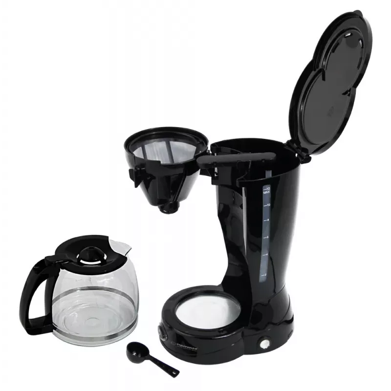 Drip coffee maker ESPERANZA EKC009, 1.5 L water tank, 800 W, countertop, black