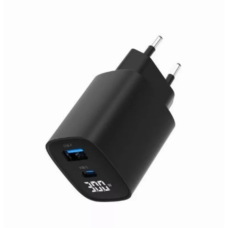 Mobile device charger Gembird TA-UC-PDQC30LCD-BK-01 Fast charging Black