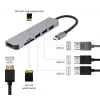 Docking station GEMBIRD A-CM-COMBO6-02 — wired USB 3.2 Gen 1 Type-C, HDMI, 1x USB-A, 2x USB 2.0, SD/MicroSD (≤128 GB), grey