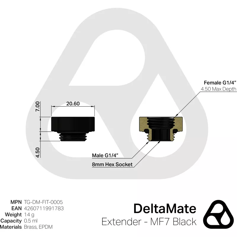 Thermal Grizzly DeltaMate Extender - MF7 black (TG-DM-FIT-0005)