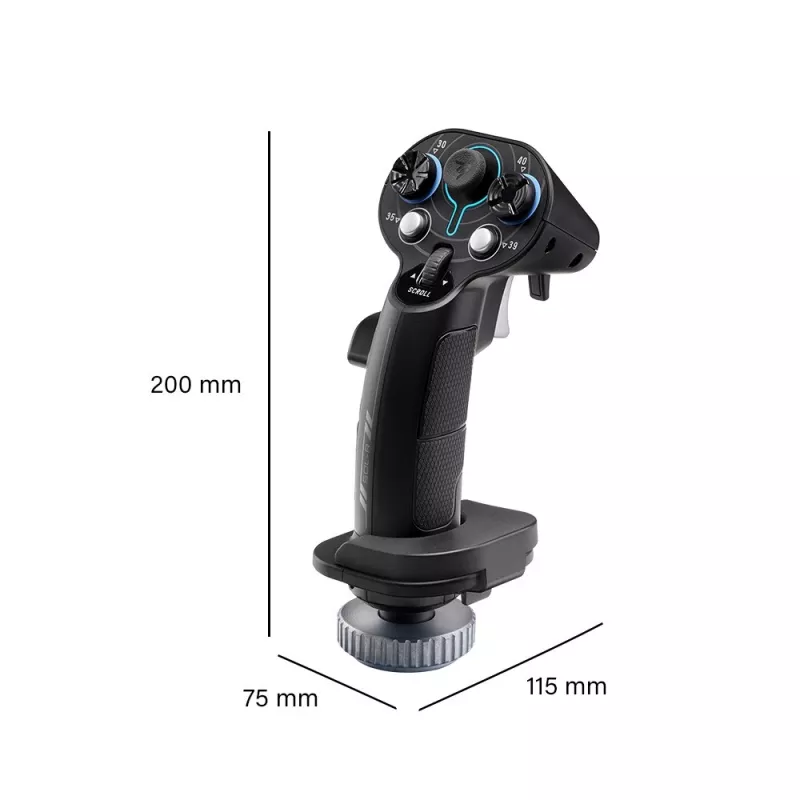 Flightstick add-on grip Thrustmaster Sol-R 3 AVA, Black, USB Type-C, analogue/digital, PC, 75×115×200 mm