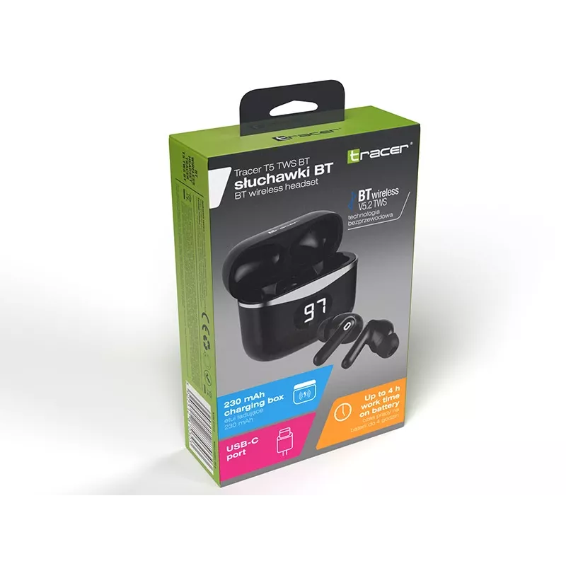 Headphones Tracer 47215 T5 TWS BT Black