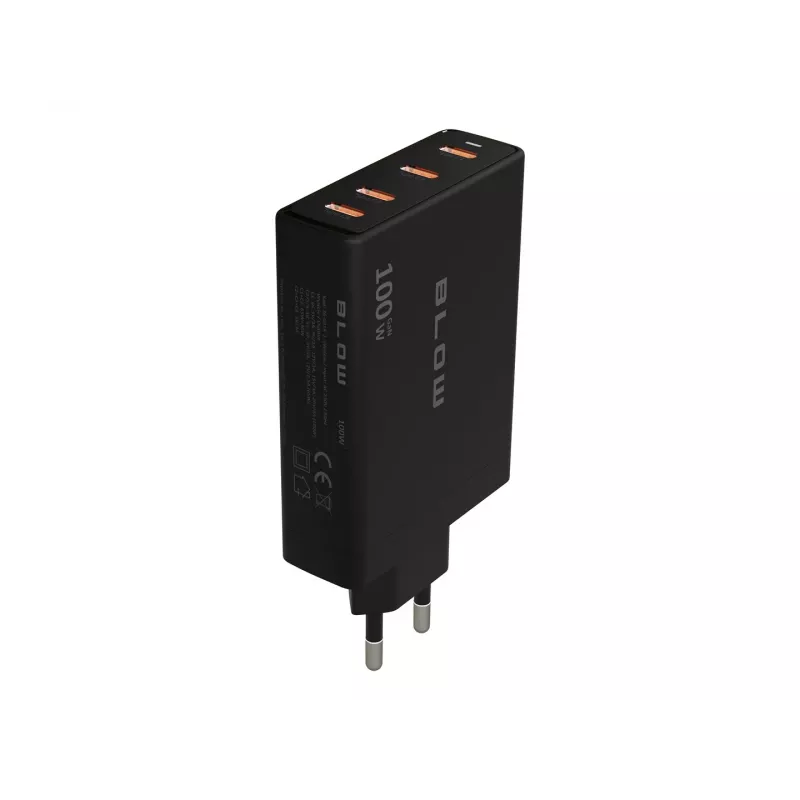 Wall charger BLOW 4×USB-C PD 100W GaN, 4 ports, PD 3.0, PPS, 200–240V input
