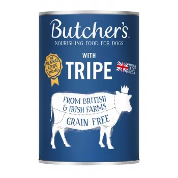 Canned wet dog food Butcher's Original Tripe 400 g — beef flavour, adult dogs, 80% moisture