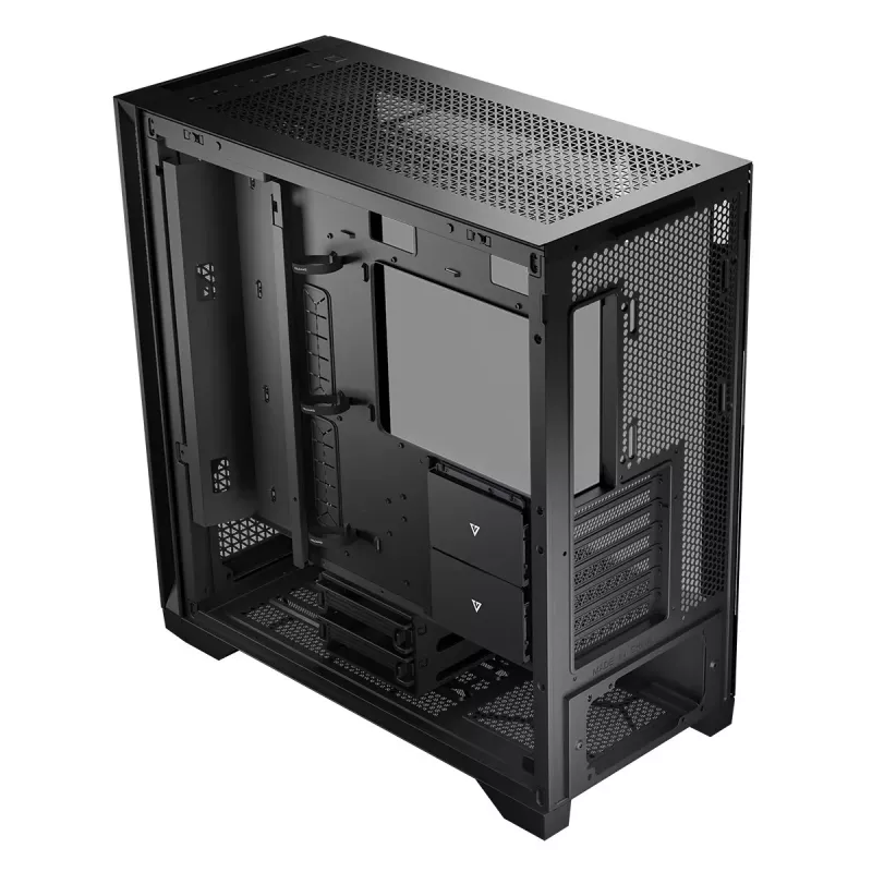 PC Case MODECOM VOLCANO EXPANSE T Midi Tower, tempered glass, USB-C, supports micro ATX, GPU up to 430 mm, CPU cooler up to 180 mm, 3x3.5 inch bays, 2x2.5 inch, black