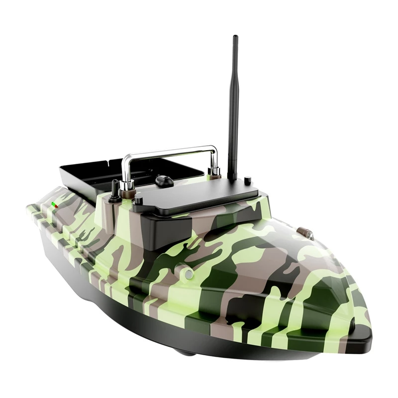Bait boat Flytec V050 with 12000mAh battery, camo green — radio-controlled baiting vessel