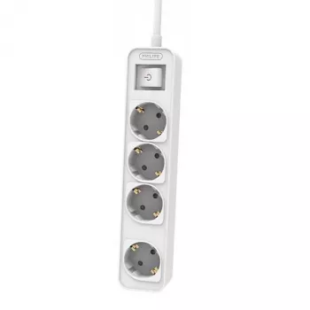 Extension cable Philips Phil-CHP2144W/60 1.5 m, 4 AC sockets, white