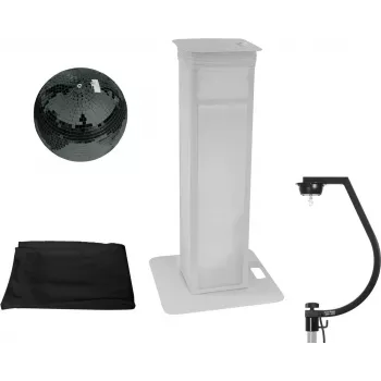 Mirror Ball Set EUROLITE 20000715 — 30 cm mirror ball with variable stage stand and black cover