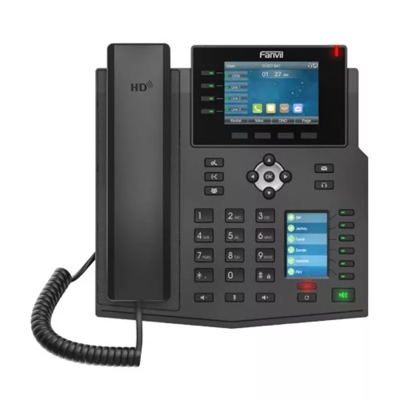 IP Phone Fanvil X5U Black 16 lines LCD Wi-Fi Wired handset