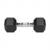 REBEL ACTIVE Rubber-coated cast iron dumbbells 2x8 kg