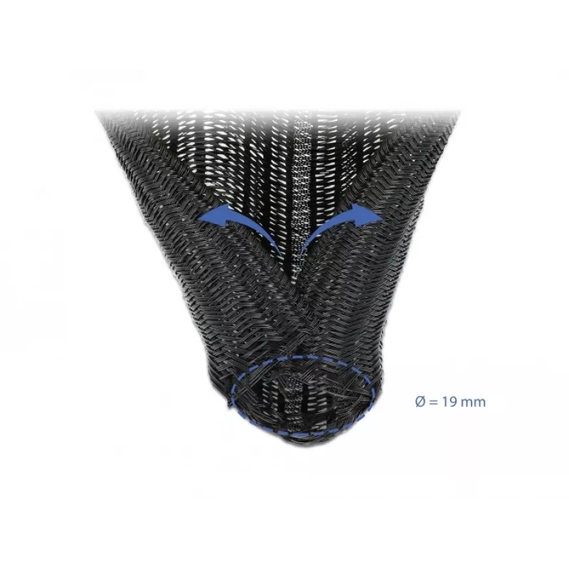 Braided Sleeving DeLOCK 19046 10 m x 19 mm black