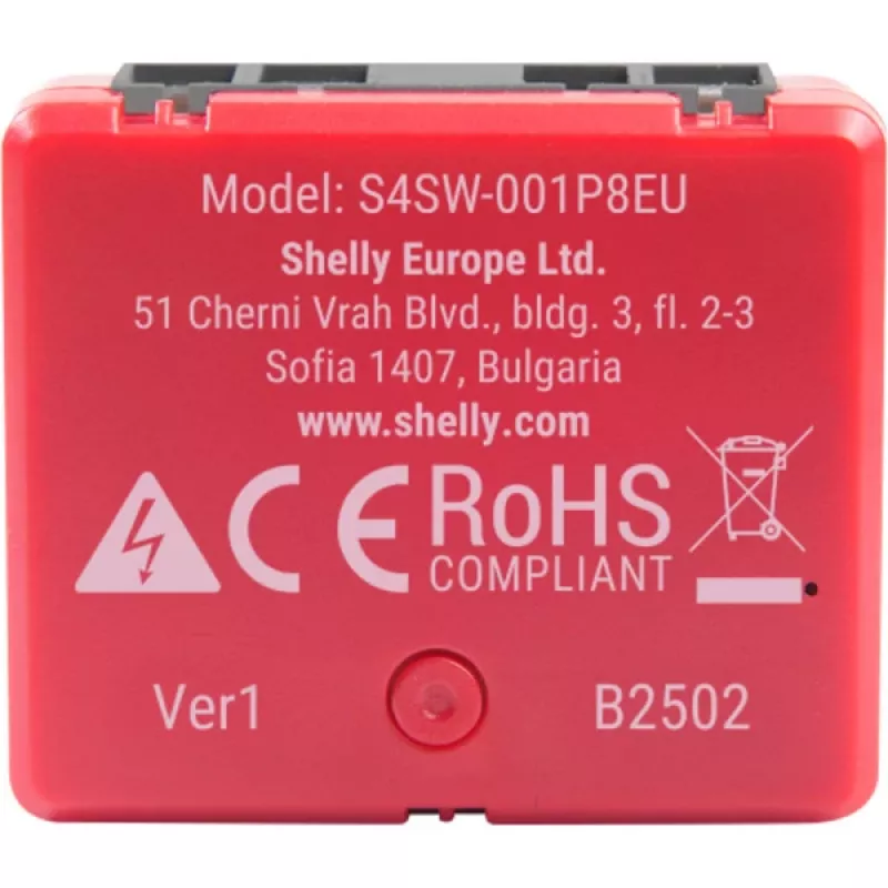 Shelly 1PM Mini Gen4 2-pack — Shelly Wi-Fi smart relay with power metering, compact DIN/module form