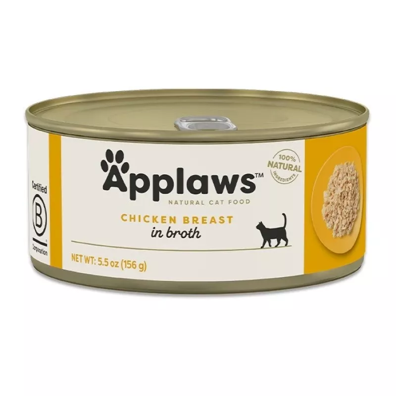 Applaws wet cat food, chicken breast in broth, 156 g