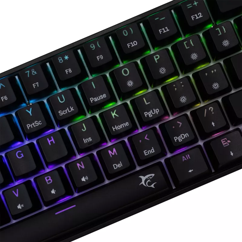 Mechanical Keyboard White Shark Shinobi-2 Blue Switch Black US layout