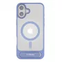 Protective phone case Torras Pstand Series for iPhone 16 — Blue, slim-fit with integrated stand