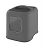 Rotho hooded cat litter box BIALA, anthracite plastic, 395×510×443 mm with spatula