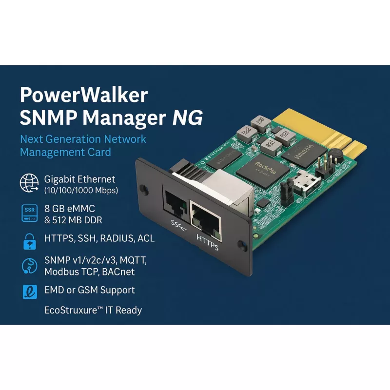 Network SNMP Manager PowerWalker Bluewalker 10131023 — centralized UPS management via SNMP
