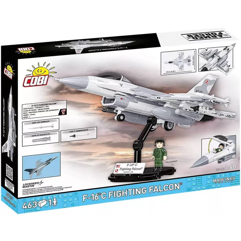 Construction set Cobi F-16C Fighting Falcon — 463 pieces, scale model building kit