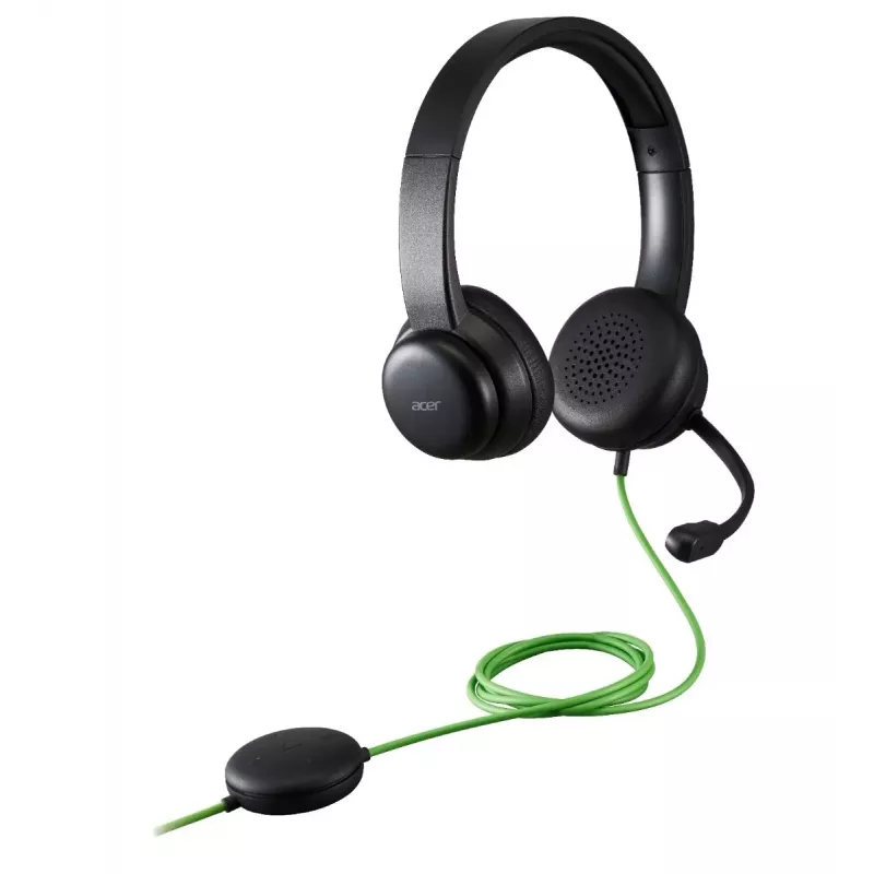 Wired conference headset Acer GP.HDS11.01N — supra-aural, 2 m cable, 20–20000 Hz, 160 g, black