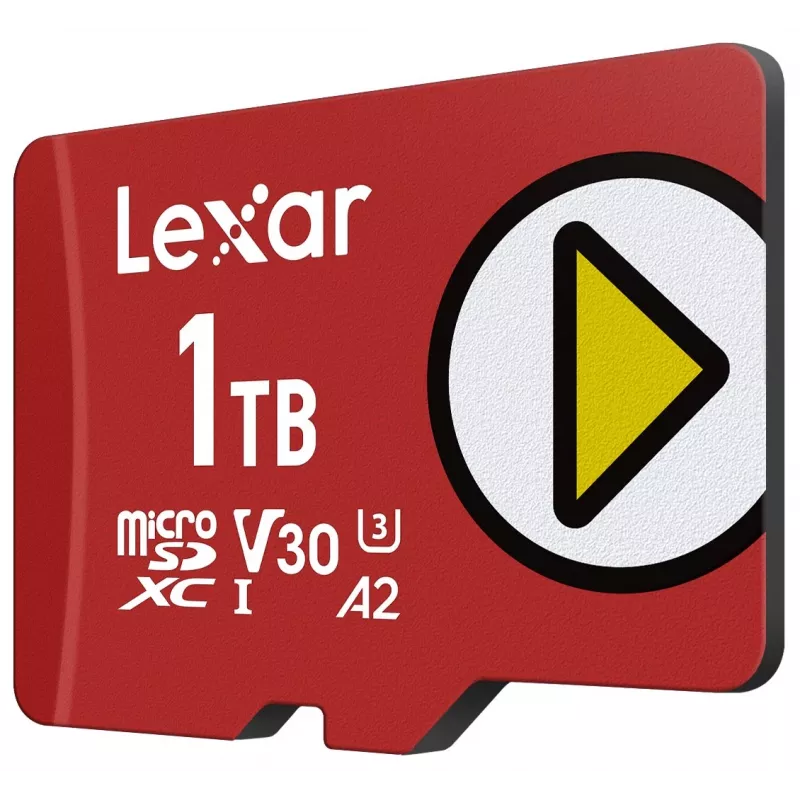 MicroSDXC memory card Lexar 1 TB UHS‑I Class 10 U3 V30 Read 205 MB/s Write 140 MB/s (red)