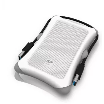 HDD enclosure Silicon Power Armor A30 — 2.5 inch single-bay, USB 3.2 Gen 1, white, plastic/rubber