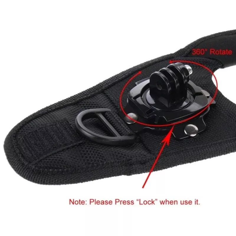 Puluz hand wrist strap mount for action cameras 360° rotation — compatible with GoPro HERO 7/6/5/4/3/2, SJCAM, Xiaomi