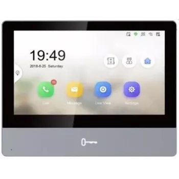 Video intercom Hikvision DS-KH8350-TE1 7 inch IPS touchscreen, PoE, SIP, MicroSD slot, 1024×600, Aluminium housing, Black