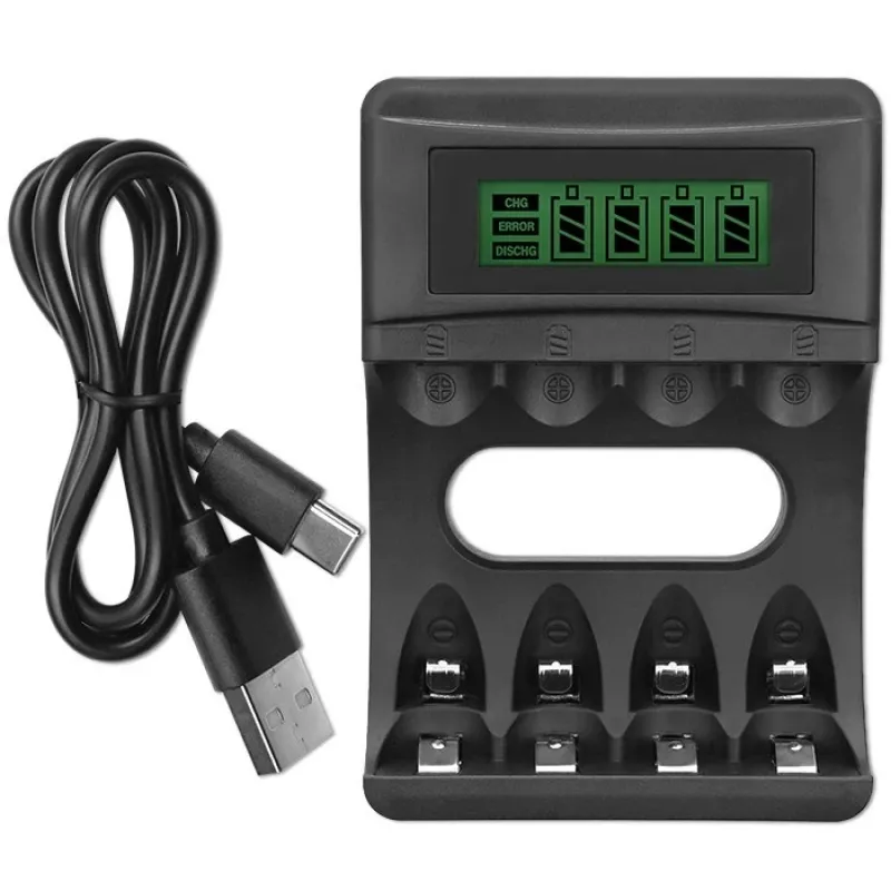 Battery charger QOLTEC 50654 for Ni‑MH R03 (AAA) and R6 (AA) batteries, 1800 mA