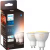 LED GU10 lamp twin pack with Hue Bridge – Philips Hue White Ambiance, replaces 35W