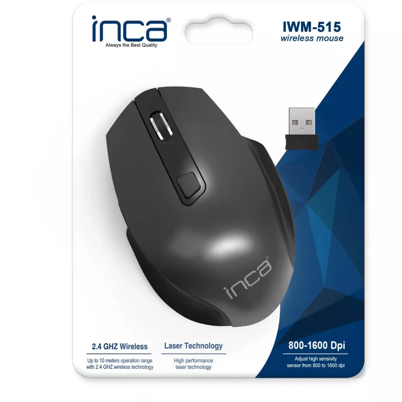 Cian Technology GmbH INCA Mouse IWM-515 Wireless Laser 800/1600 DPI SW retail - Mouse - 1.600 dpi