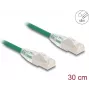 Network Cable DeLOCK RJ45 Cat.6A plug to plug 0.3m green