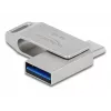 USB Flash Drive DeLOCK 64GB USB-C Type-A Swivel Metal Housing