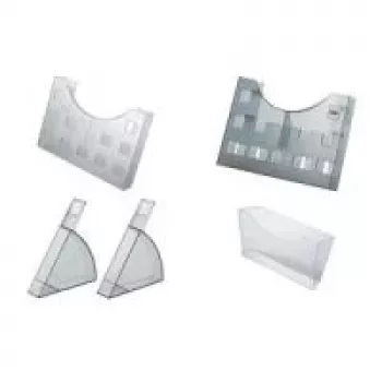 helit Brochure Holder, DIN A5 quer-2x DIN A6 Portrait, Clear for wall mounting or desktop use, continuously expandable (H6102602)