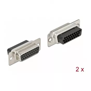 Wire Connector DeLOCK 66724 D-Sub HD 26 Pin Black Silver