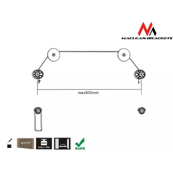 Maclean Mc-557 - Vesa Monitor/TV Mount Ultraslim, 32-55 50 Kg