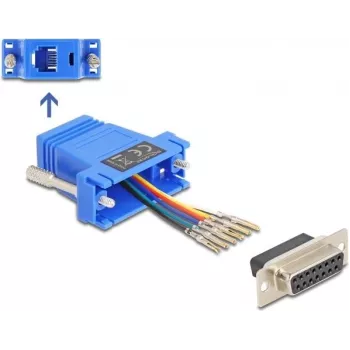 DELOCK D-Sub 15 pin female to RJ12 female assembly kit, blue