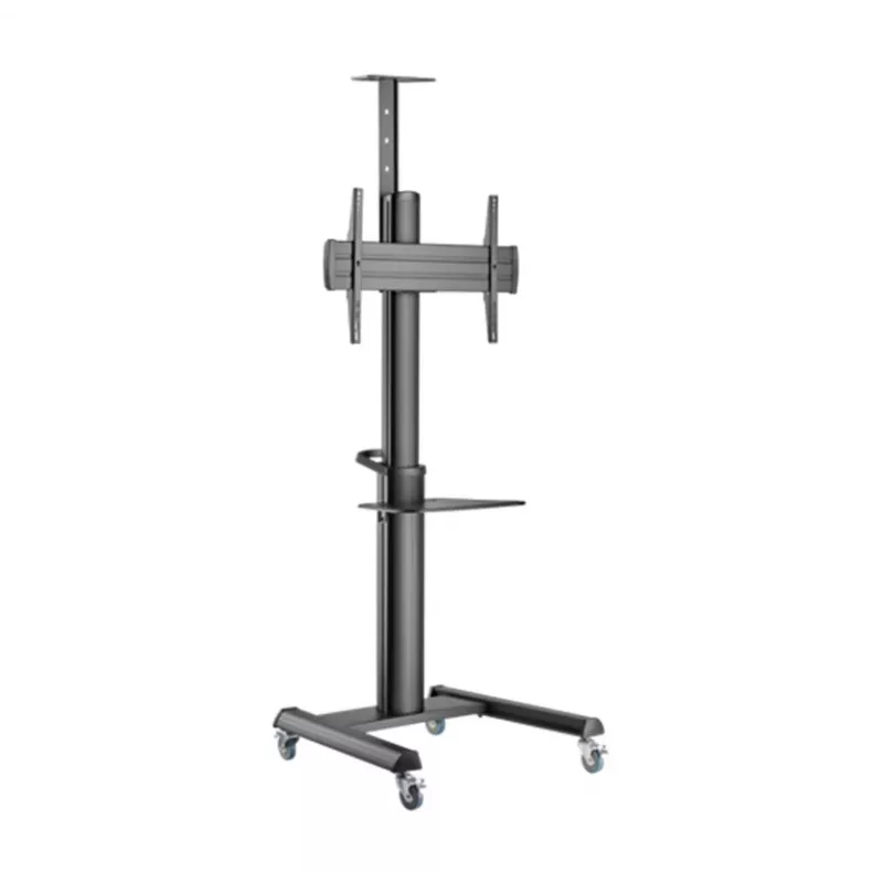 Floor TV stand Gembird TVS-70T-02 for 37 inch–70 inch screens, max 70 kg, VESA 200x200–600x400, tilt ±5°/−12°, height adjustable, caster wheels, cable management