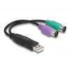 DeLOCK USB to PS/2 Adapter 0.17m 2x 6-p Mini-DIN USB A