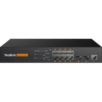 Managed L2+ PoE Switch Yealink RCH80 8x RJ-45 ports 20 Gbit/s rack-mount black