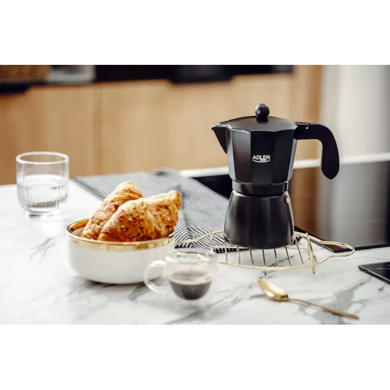 Espresso coffee maker Adler AD 4421 — 15 bar pump, black housing