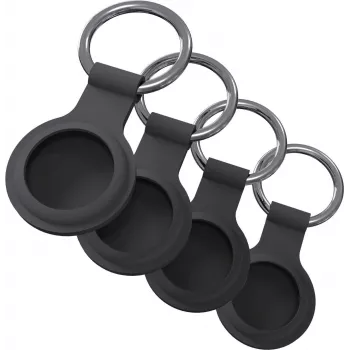 Keychain jt berlin for Apple AirTag, black, 4-piece set