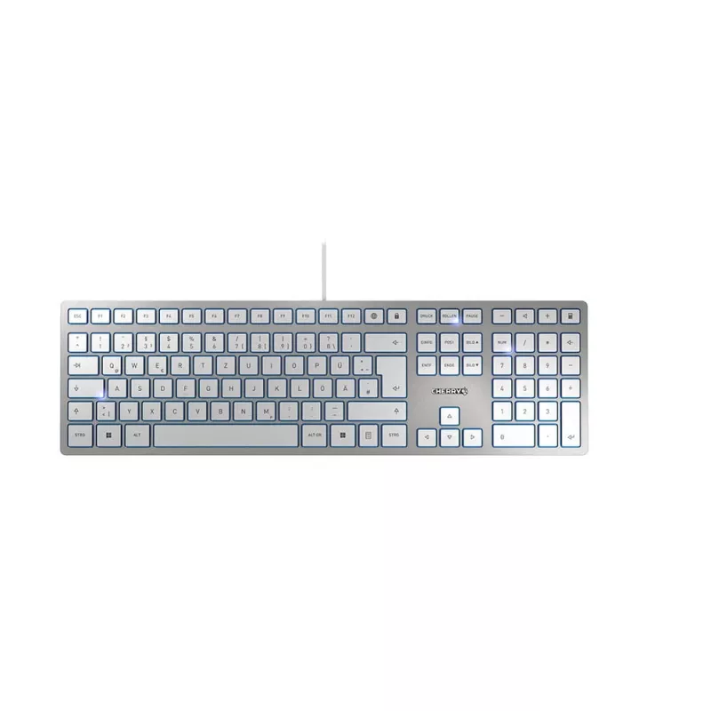 Keyboard CHERRY KC 6000 SLIM Universal USB QWERTZ German Silver