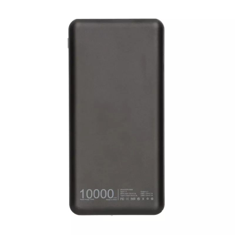 Power bank Extralink EPB-098B 10000 mAh, LiPo, 2× USB-A + 1× USB-C, black