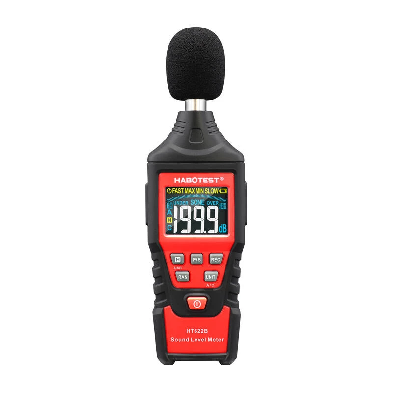 Digital decibel meter Habotest HT622B — sound level meter with A/C weighting, USB interface