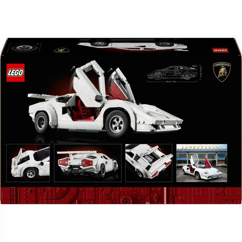 LEGO Icons building set Lamborghini Countach 5000 Quattrovalvole 10337 — display model, 1,506 pieces, 340×90×160 mm