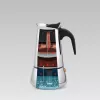 Moka pot Maestro MR-1660 0.2 L stainless steel stovetop coffee maker, 4 cups, black handle