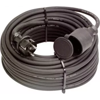 Rubber extension cable AS Schwabe 10 m 1 AC outlet