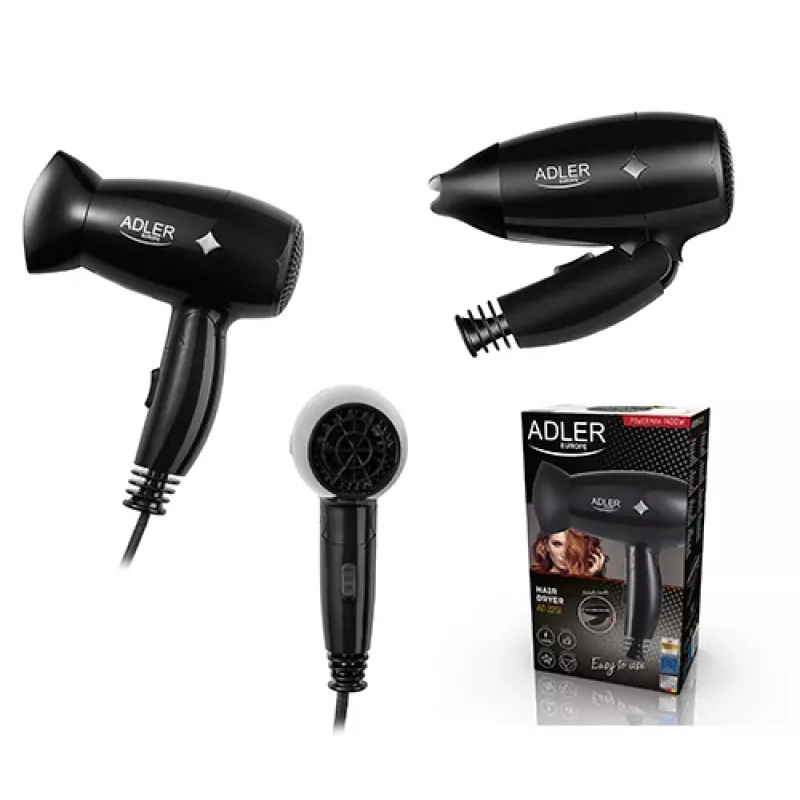 Hair dryer Adler AD 2251, 1400 W, 2 speeds, 2 heat settings, black
