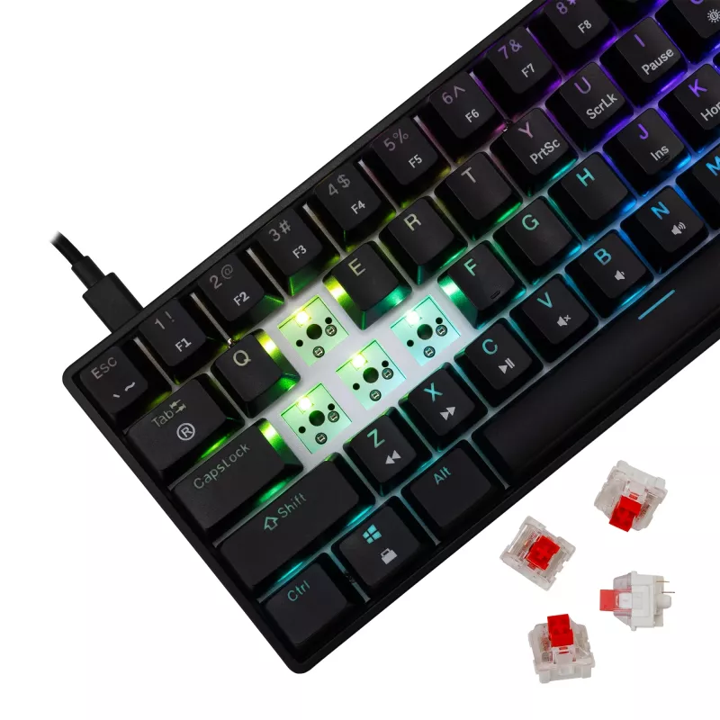 Mechanical gaming keyboard White Shark Shinobi-2 with Red switches, Black, US layout
