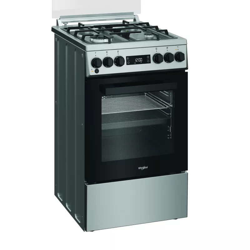 Whirlpool Cooker | W5G8LMSWTX | Hob type Gas | Oven type Electric | Stainless steel | Width 50 cm | Depth 60 cm | 60 L